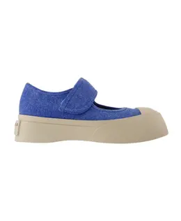 Кроссовки на хлопковой платформе с ремешками Marni, синий snzw003120-p8093-00b21 | blau