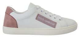 Шикарные белые розовые кожаные низкие кеды Dolce & Gabbana 13579960 | white