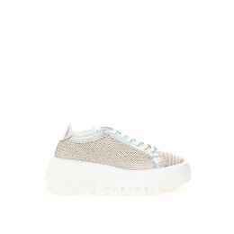 Кроссовки бежевого цвета из эко-кожи Casadei 14530624 | beige