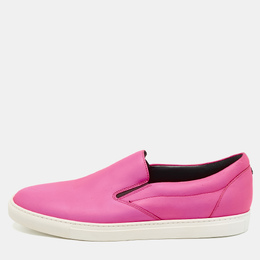Dsquared2 Neon Pink Leather Slip On Sneakers Size 43 1141457