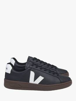Кожаные кроссовки на шнуровке v12 Veja, цвет Black White 39217335 | black white