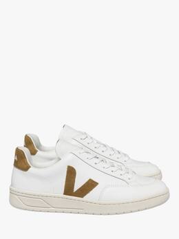 Кожаные кроссовки на шнуровке v12 Veja, цвет White/Camel 39214219 | white/camel