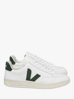 Кожаные кроссовки на шнуровке v12 Veja, цвет Extra White/Cyprus 39219701 | extra white/cyprus