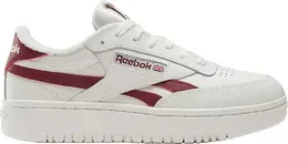 Женские двойные кроссовки Reebok Club C, цвет White/Burgundy Ash 7148287 | white/burgundy ash