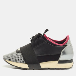 Balenciaga Multicolor Fabric and Leather Race Runner Lace Up Sneakers Size 37 1143413