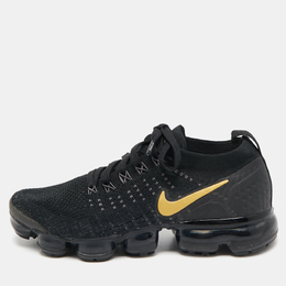 Nike Black Knit Fabric Vapormax Lace Up Sneakers Size 40 1089142