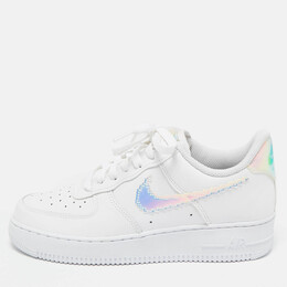 Nike White Leather Air Force 1 Low Top Sneakers Size 39 1107334