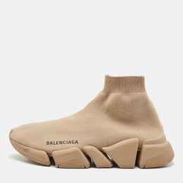Balenciaga Beige Knit Fabric Speed Sock Sneakers Size 37 1145357