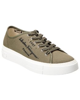 Кроссовки Ferragamo Mediterr Eco Canvas Salvatore Ferragamo, зеленый 7935114281020 | green