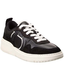 Кроссовки Ferragamo Dania из кожи и замши Salvatore Ferragamo, черный 7873799356476 | black