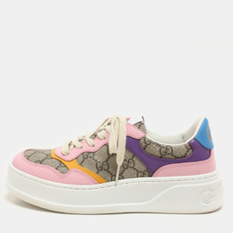 Gucci Multicolor GG Supreme Canvas and Leather Low Top Sneakers Size 36.5 1146099