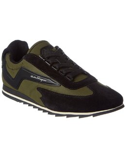 Кроссовки Ferragamo Resort из парусины и замши Salvatore Ferragamo 7842829926460 | green