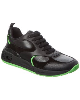 Кроссовки Ferragamo из кожи и замши Salvatore Ferragamo, черный 7887148449852 | black