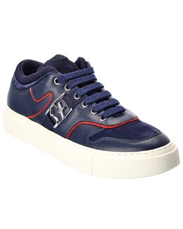 Кроссовки Ferragamo Noris из кожи и замши Salvatore Ferragamo, синий 7935110807612 | blue