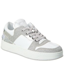 Кроссовки Jimmy Choo Florent/F из кожи и блесток, серебряный 7851940347964 | silver