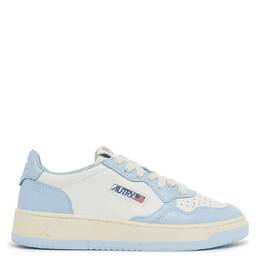 Autry Ladies Blue Wmns Medalist Low Top Sneakers, Brand Size 36 ( US Size 6 ) aulwwb40-leat/leat wht/st blue