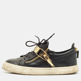Giuseppe Zanotti Black Leather Low Top Sneakers Size 41 1148465