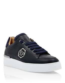 Кроссовки из микса кожи Lo-Top Philipp Plein, темно-синий 7806956470332 | dark blue