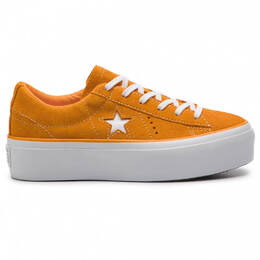 Женские ярко-оранжевые замшевые кеды Converse One Star Platform OX 7110553468988 | orange