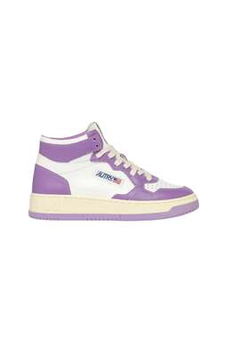 Женские кроссовки Medalist Mid в белом и лавандовом цветах Autry 7657809248316 | white & lavender