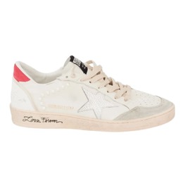 Женские кроссовки Golden Goose Ball Star с серебристой кожаной звездой и розовой замшевой накладкой на пятке 7867003076668 | multi