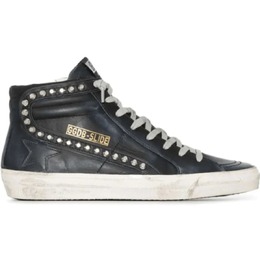 Кроссовки женские Golden Goose Slide черные с заклепками 7867019231292 | multi