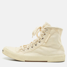 Balenciaga Cream Canvas High Top Sneakers Size 38 1145741