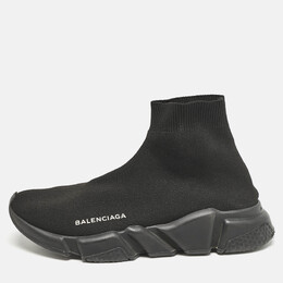 Balenciaga Black Knit Fabric Speed Trainer Sneakers Size 39 1149322
