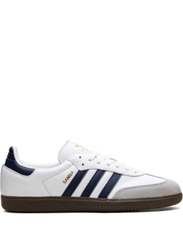 Кроссовки Adidas Samba OG "Белый/Темно-синий/Жвачка" jh8795 | белый