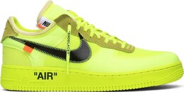 Кроссовки Nike Off-White x Air Force 1 Low 'Volt', желтый ao4606 700 | yellow