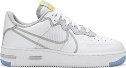 Кроссовки Nike Air Force 1 React 'Smoke Grey Gold', белый ct1020 100 | white