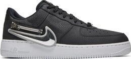 Кроссовки Nike Air Force 1 '07 Premium 'Silver Swoosh', черный cw6558 001 | black