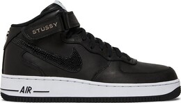 Кроссовки Nike Stussy x Air Force 1 Mid 'Black Snakeskin', черный dj7840 001 | black