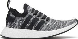 Мужские кроссовки Adidas NMD R2 Primeknit, черный/серый/белый by9409 | black