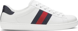 Кроссовки Gucci Ace Leather White Blue, белый 386750 02jr0 9072 | white blue