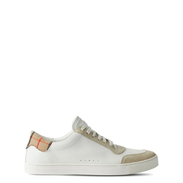 Burberry Check Print Lace-Up Leather Sneakers, Brand Size 40.5 ( US Size 7.5 ) 8066468