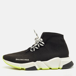 Balenciaga Black Knit Fabric Speed Trainer Sneakers Size 40 1153444