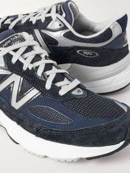 990v6 Кроссовки из замши и сетки с кожаной отделкой New Balance, темно-синий 28941591746906984 | navy