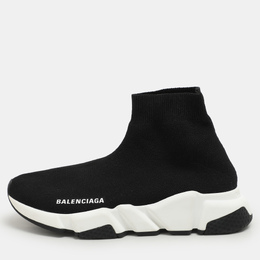 Balenciaga Black Knit Fabric Speed High Top Sneakers Size 36 1154066