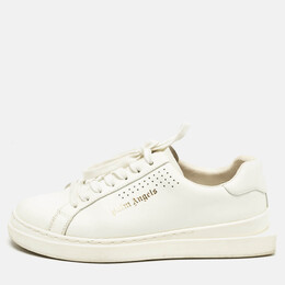 Palm Angels White Leather Two Low Top Sneakers Size 39 1155967