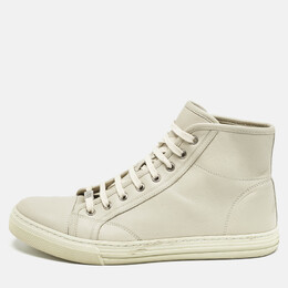Gucci Grey Leather High Top Sneakers Size 43 1155698