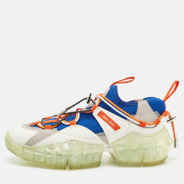 Jimmy Choo Multicolor Leather and Mesh Diamond Trail Sneakers Size 37.5 1152066