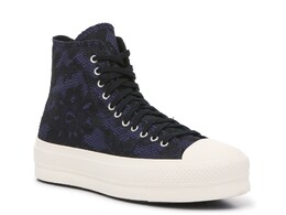 Кеды Converse Chuck Taylor All Star высокие на платформе, черный/фиолетовый 560376 | black/navy floral print