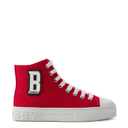 Burberry Kids Vulcansed Mini Jack Cotton High-Top Sneakers, Brand Size 31 ( US Size 8 ) 8069306