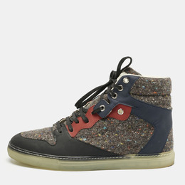 Balenciaga Multicolor Leather and Wool High Top Sneakers Size 40 1157867