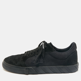 Off-White Black Suede Vulcanized Lace Up Sneakers Size 46 1158027