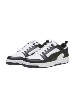 Кроссовки "rebound low" с цветными блоками из кожи Puma, белый 4099683263419 | puma white-puma bl