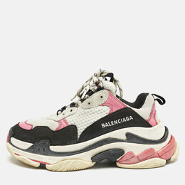 Balenciaga Multicolor Mesh and Nubuck Leather Triple S Sneakers Size 37 1158615