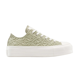 Converse Кроссовки Wmns Chuck Taylor All Star Lift Platform Low 'Textured Material - Pale Surplus', зеленый a13524c | textured material - pale surplus