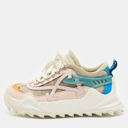 Off-White Multicolor Mesh and Nubuck Leather Odsy 1000 Lace Up Sneakers Size 40 1160152